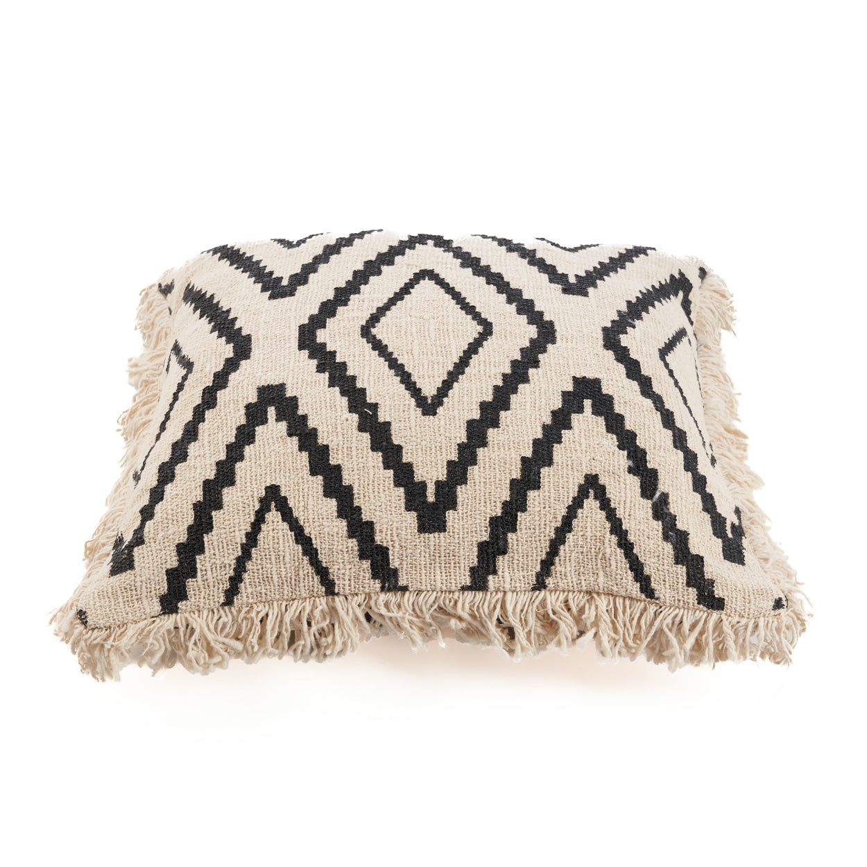 Housse de coussin Sahara Diamond en coton écru 50x50 cm, vue 6