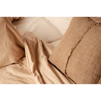 Housse de coussin Sahara Fringe en lin caramel 50x50 cm, vue 3