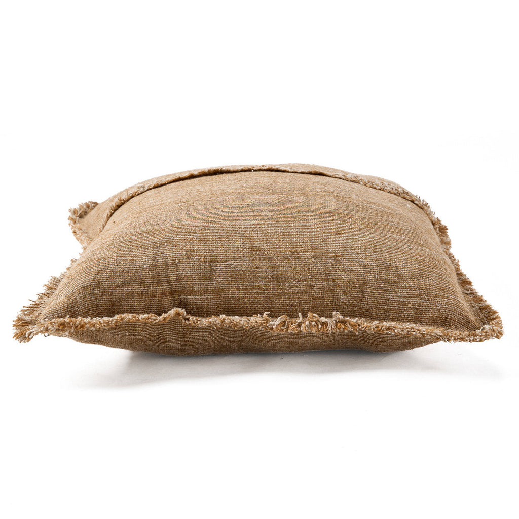 Housse de coussin Sahara Fringe en lin caramel 50x50 cm, vue 4