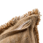 Housse de coussin Sahara Fringe en lin caramel 50x50 cm, vue 7