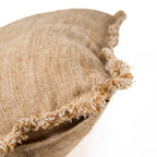 Housse de coussin Sahara Fringe en lin caramel 50x50 cm, vue 8