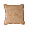 Housse de coussin Sahara Fringe en lin caramel 50x50 cm