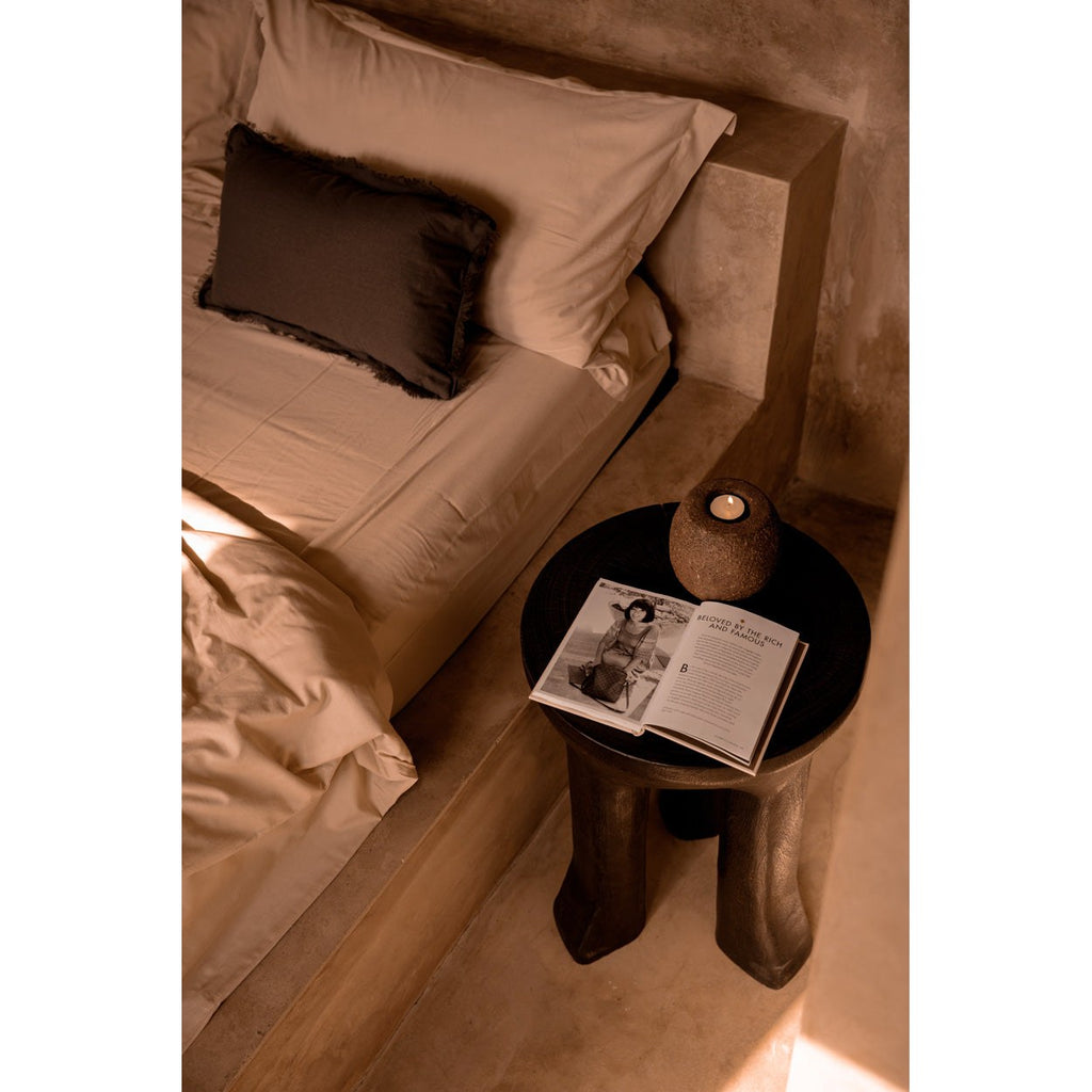 Housse de coussin Smoky Vibe en lin taupe 30x50 cm, vue 4