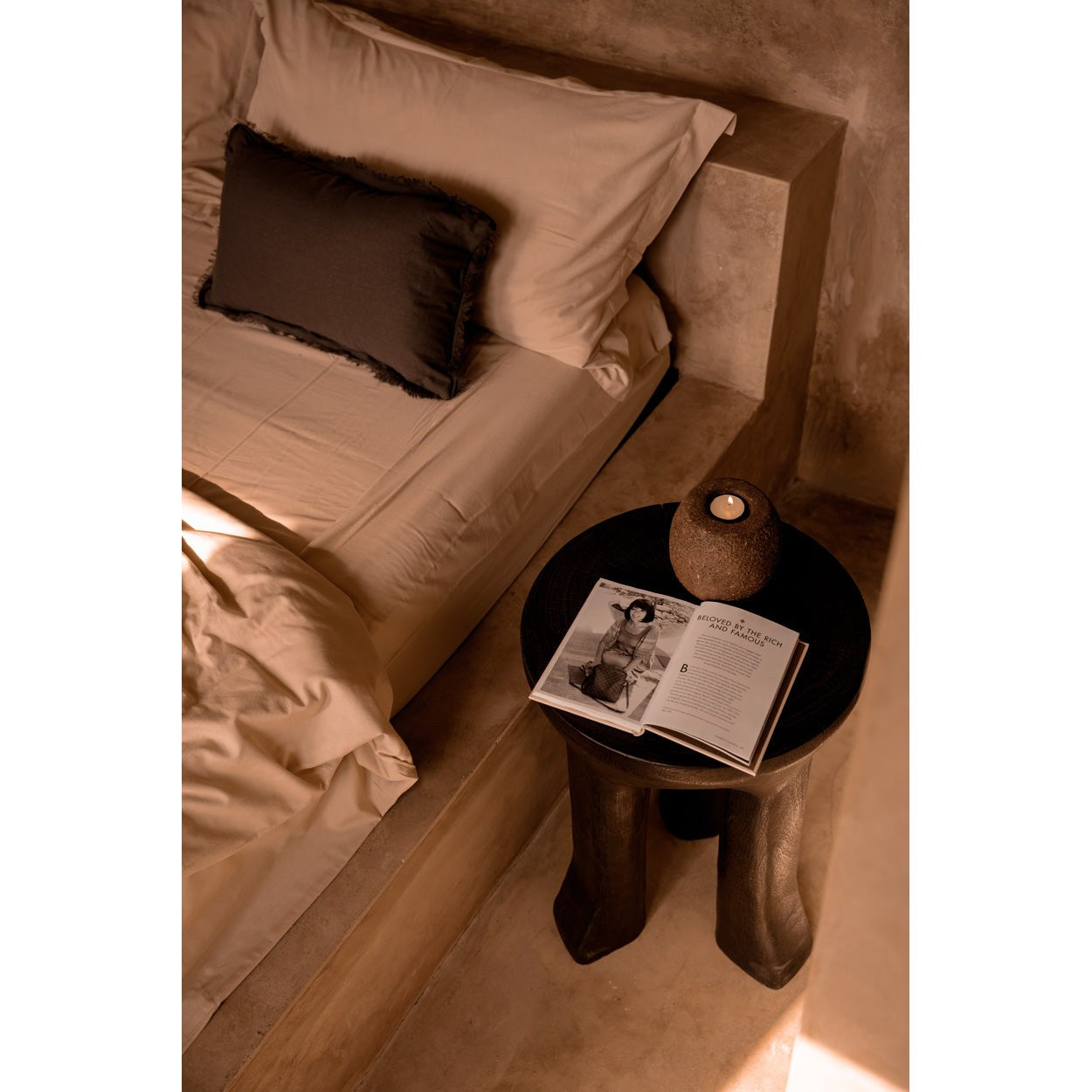 Housse de coussin Smoky Vibe en lin taupe 30x50 cm, vue 4