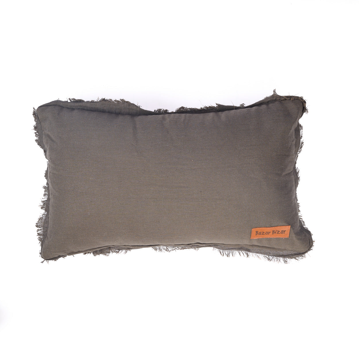 Housse de coussin Smoky Vibe en lin taupe 30x50 cm, vue 5