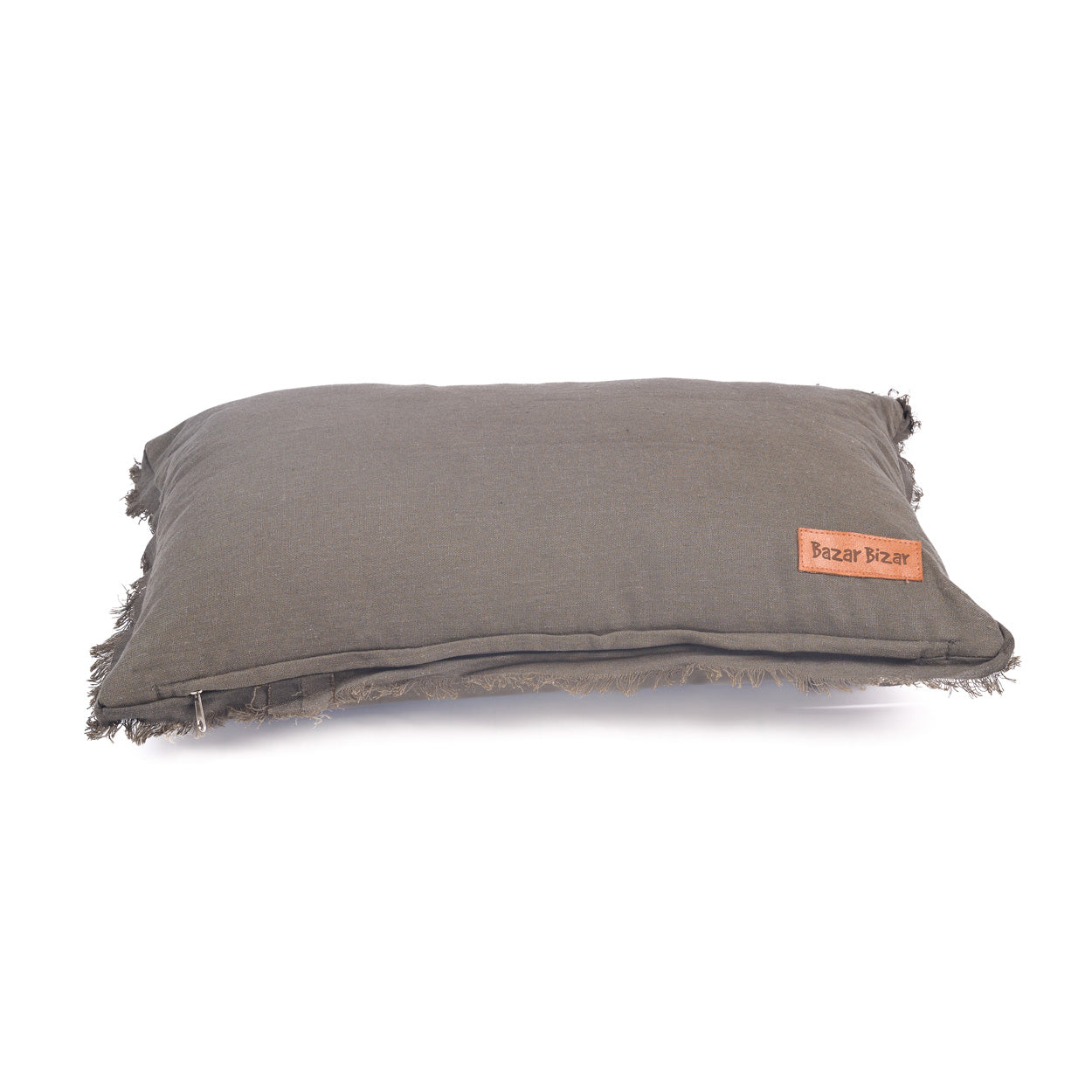 Housse de coussin Smoky Vibe en lin taupe 30x50 cm, vue 6