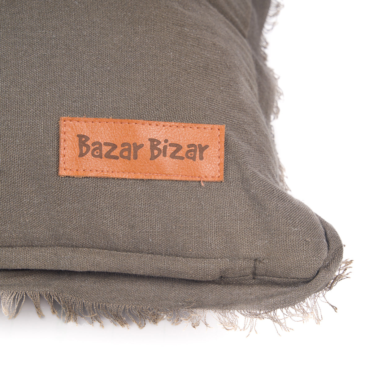 Housse de coussin Smoky Vibe en lin taupe 30x50 cm, vue 7