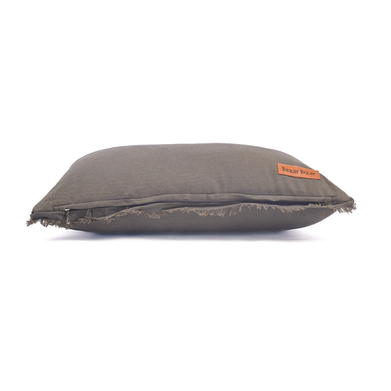 Housse de coussin Smoky Vibe en lin taupe 30x50 cm, vue 8
