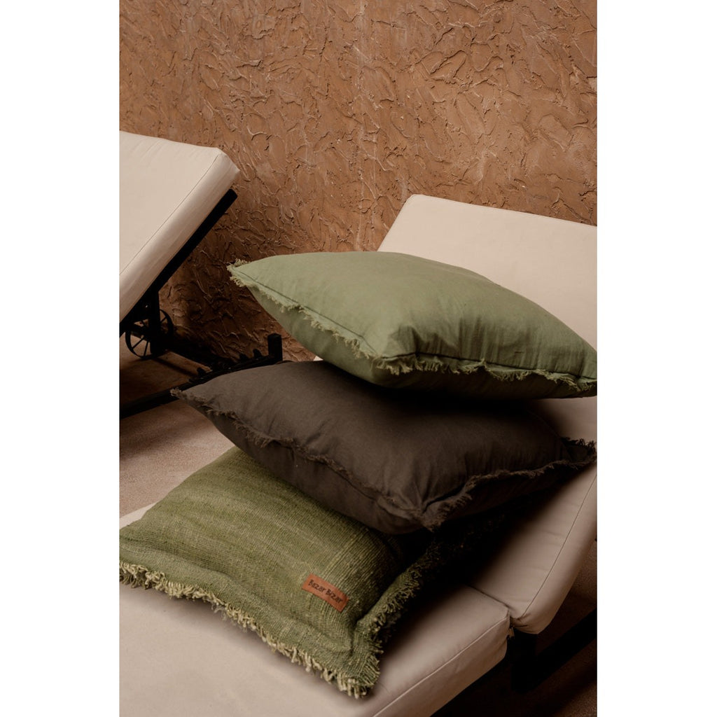 Housse de coussin Smoky Vibe en lin taupe 50x50 cm, vue 4
