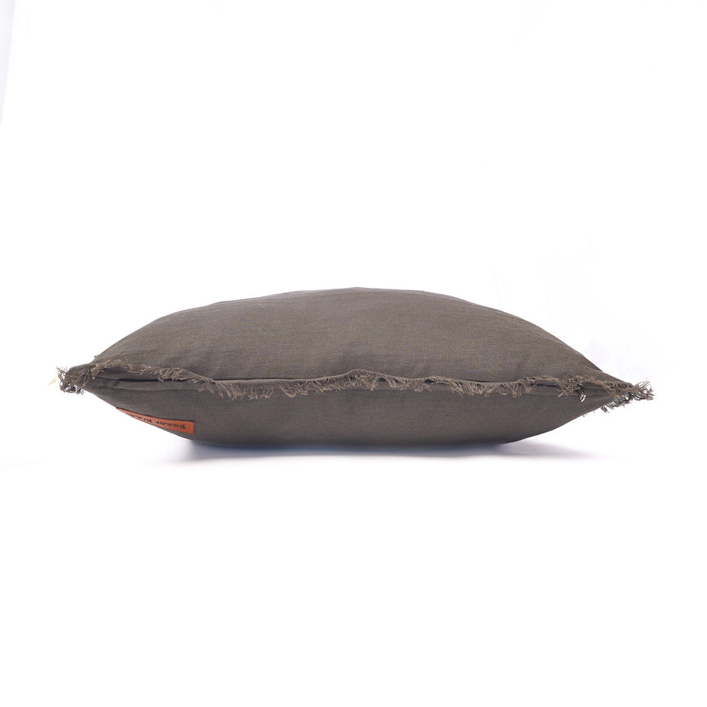 Housse de coussin Smoky Vibe en lin taupe 50x50 cm, vue 5