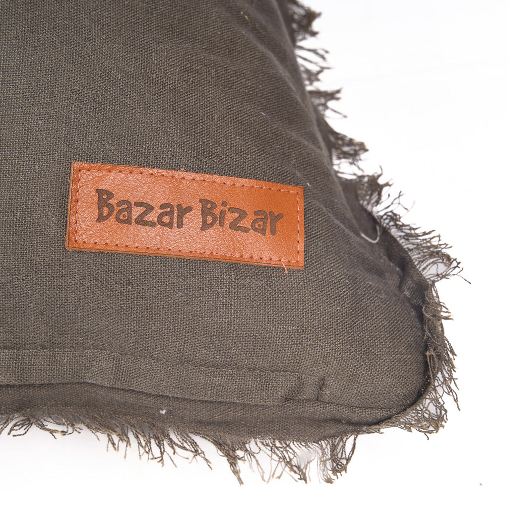 Housse de coussin Smoky Vibe en lin taupe 50x50 cm, vue 6