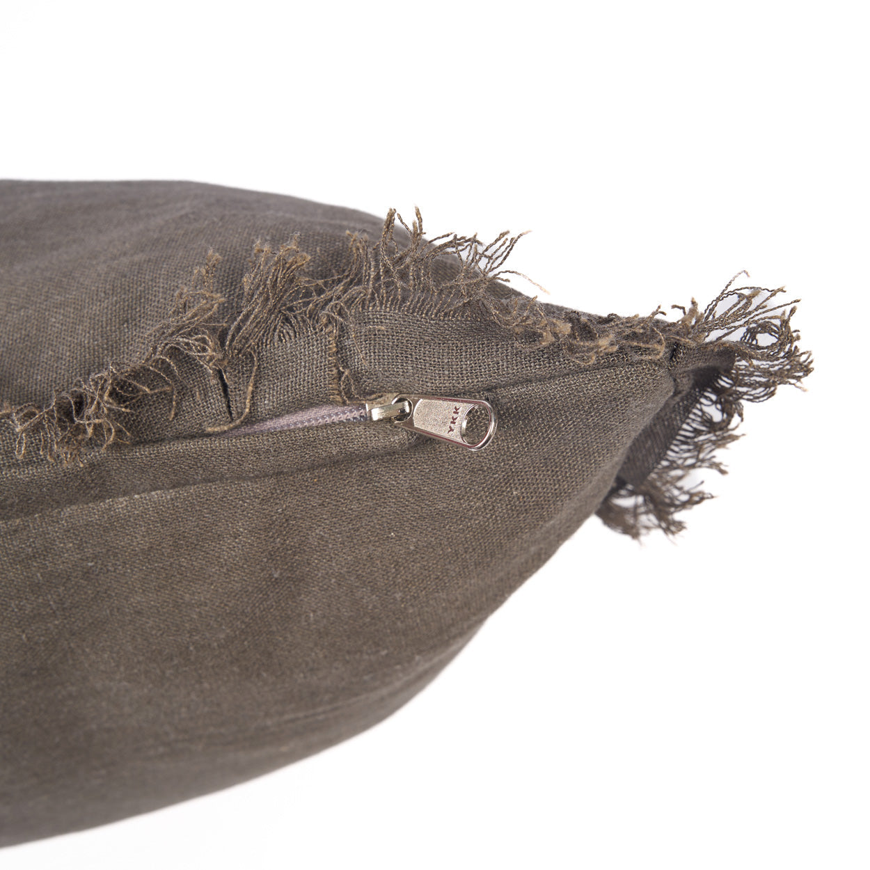 Housse de coussin Smoky Vibe en lin taupe 50x50 cm, vue 8