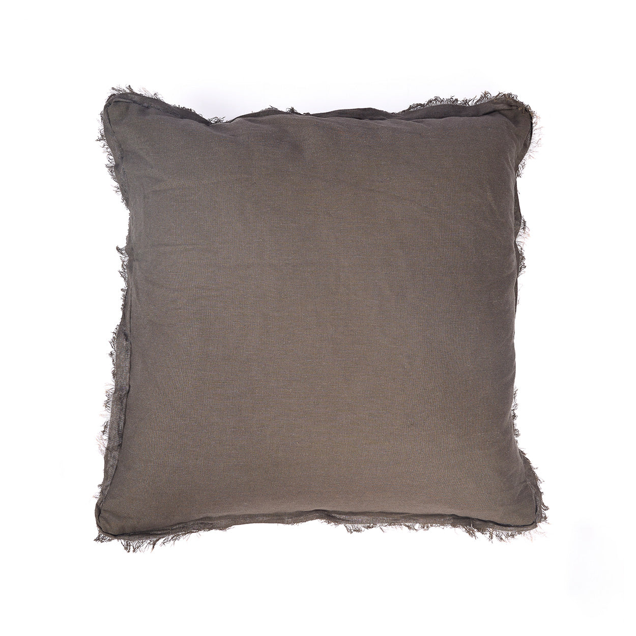Housse de coussin Smoky Vibe en lin taupe 50x50 cm