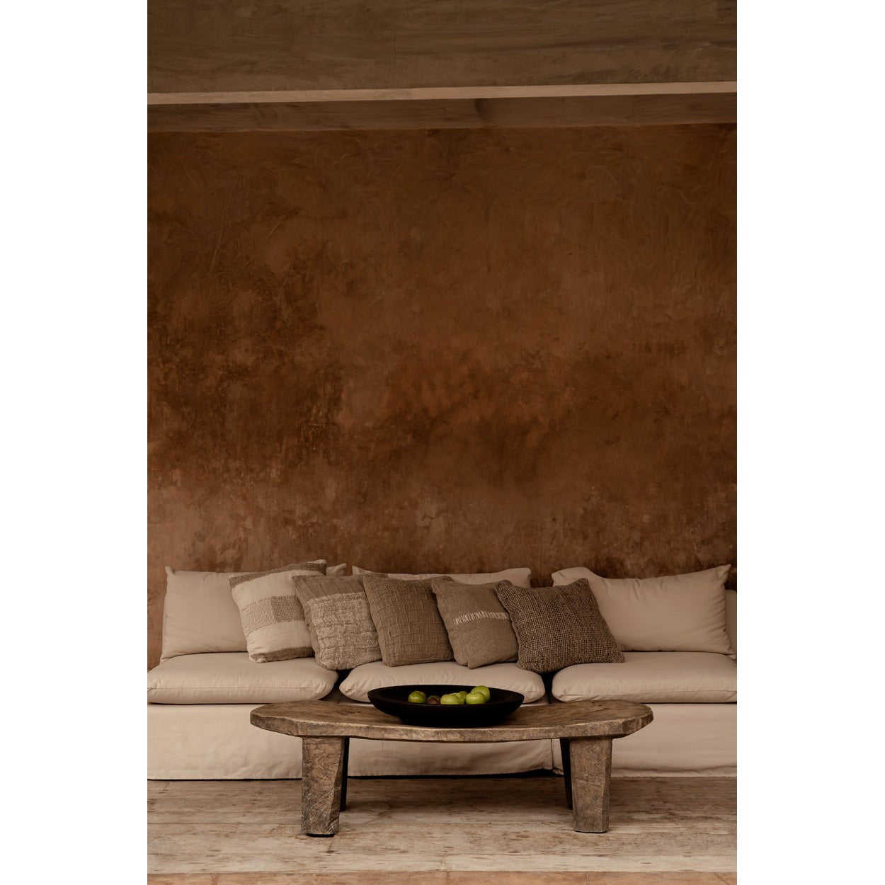 Housse de coussin Stitch en lin naturel 50x50 cm, vue 3
