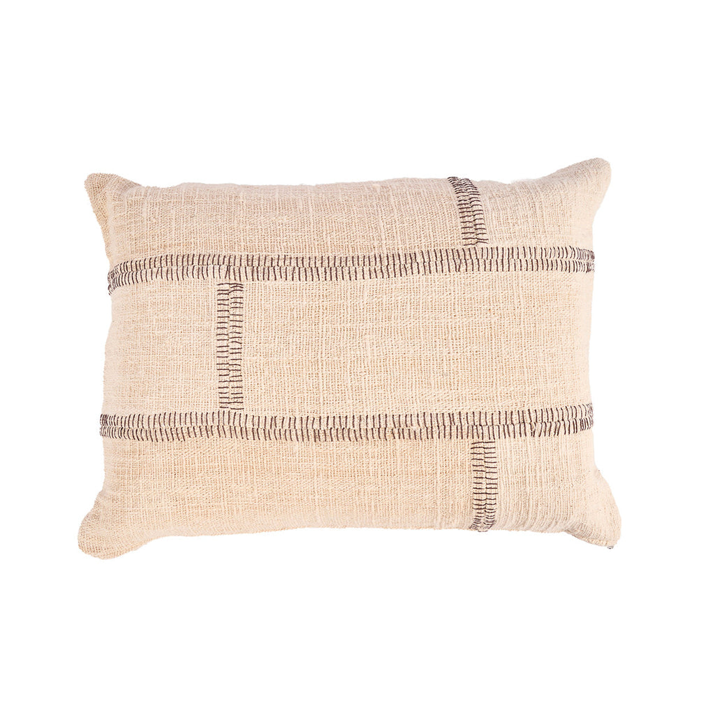 Housse de coussin Stonepath en coton écru 50x70 cm