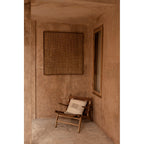 Housse de coussin Threads en lin blanc et naturel 50x50 cm, vue 4