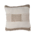 Housse de coussin Threads en lin blanc et naturel 50x50 cm