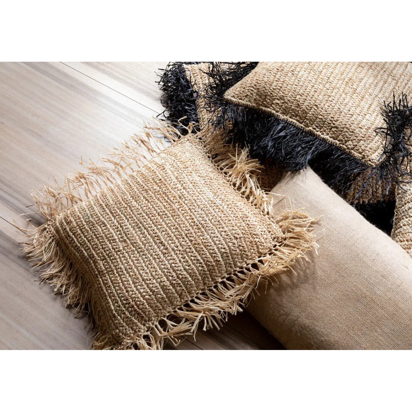 Housse de coussin en toile de jute naturelle 30x60 cm, vue 4