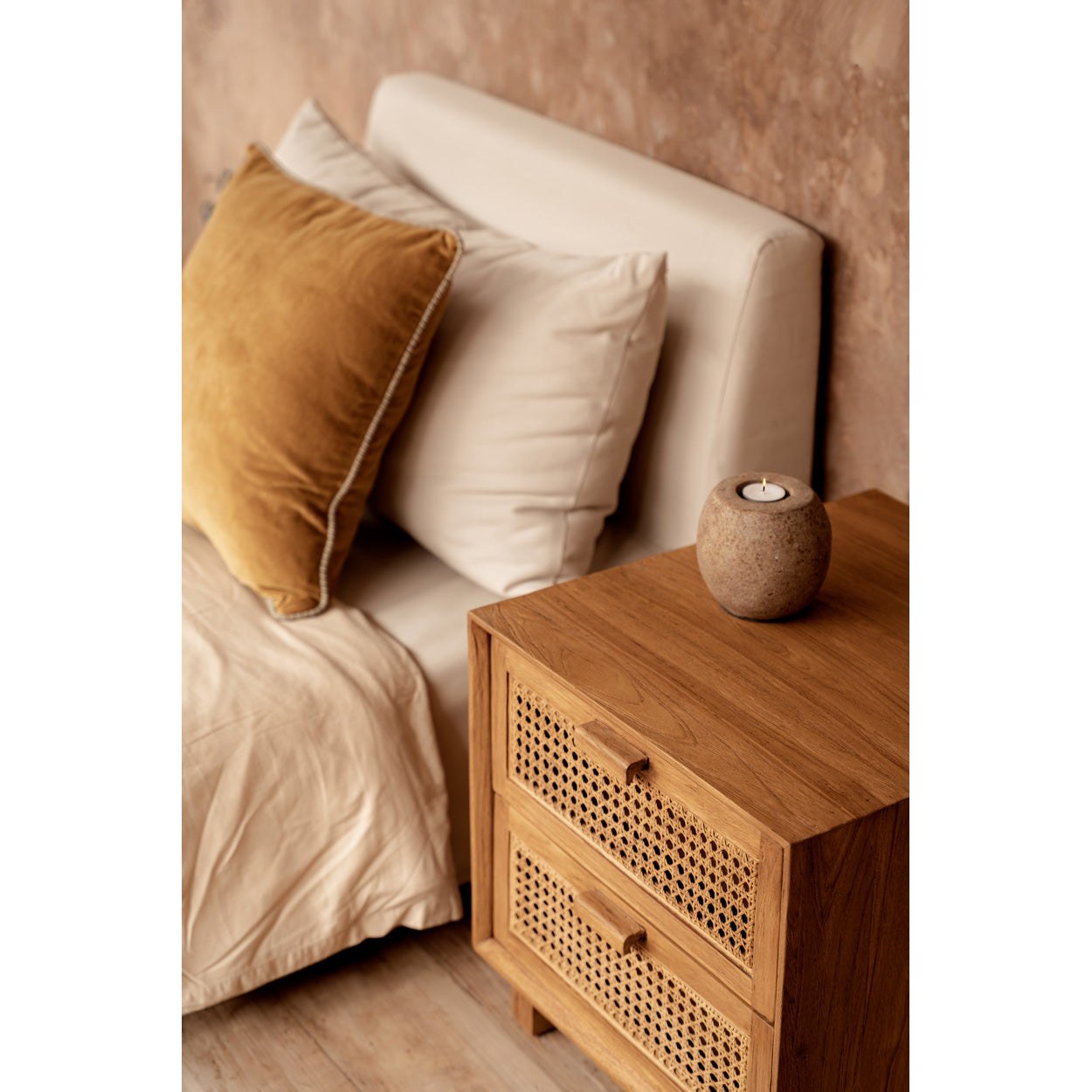 Housse de coussin Velvet Crush en velours jaune moutarde 50x50 cm, vue 3