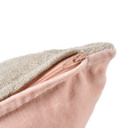 Housse de coussin Velvet Divorce en lin et velours rose 30x50 cm, vue 5
