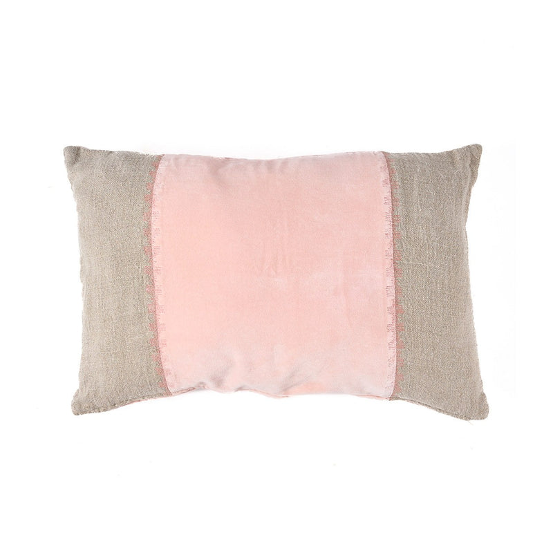 Dimensions Housse de coussin Velvet Divorce en lin et velours rose 30x50 cm