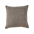 Housse de coussin Bloc Party en lin noir et naturel vue de face avec ses blocs aux rayures croisées