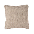 Housse de coussin Damier en lin naturel vue de face avec son quadrillage de carrés en relief