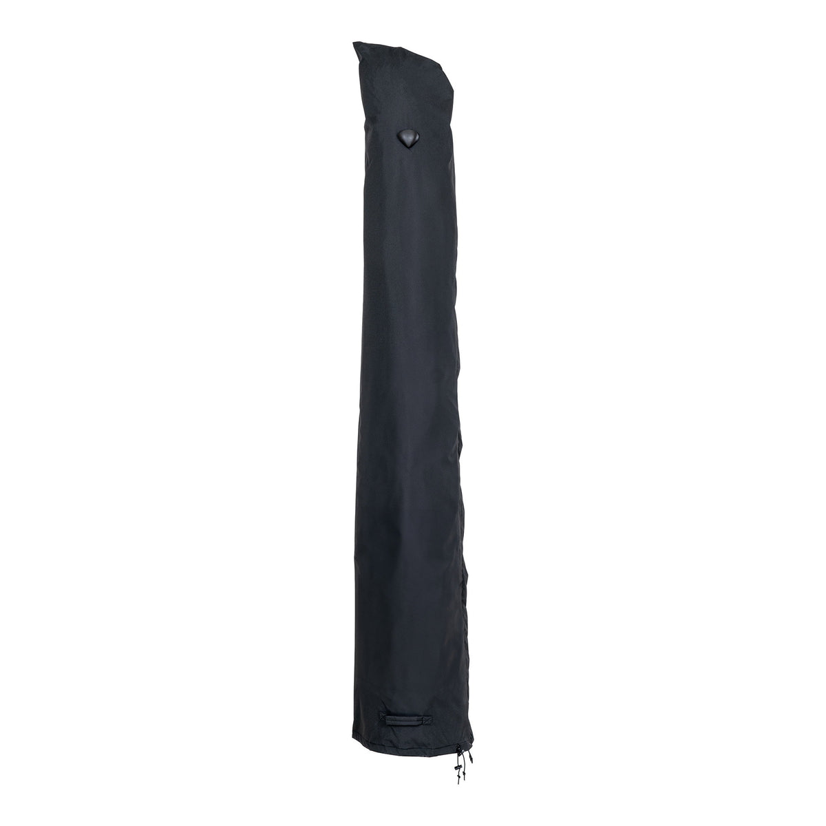 Housse de parasol droit en polyester noir de 225 cm avec sa poignée et son cordon de serrage en bas