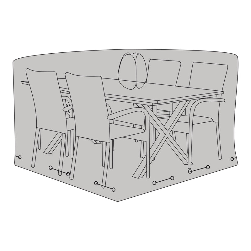 Dimensions Luxury Cover Dining Table & 4 Chairs Cover Black — 600D Polyester 180×155 cm