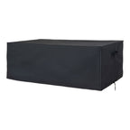 Housse Luxury Cover noire longue pour module deux places avec poignée latérale et cordon de serrage sur fond blanc
