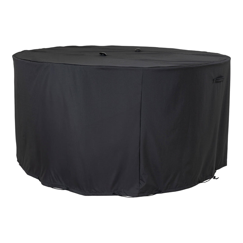 Dimensions Housse table de jardin ronde 4 chaises polyester noir