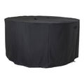 Housse table ronde 4 chaises Luxury Cover polyester noir Ø185 cm, vue trois quarts