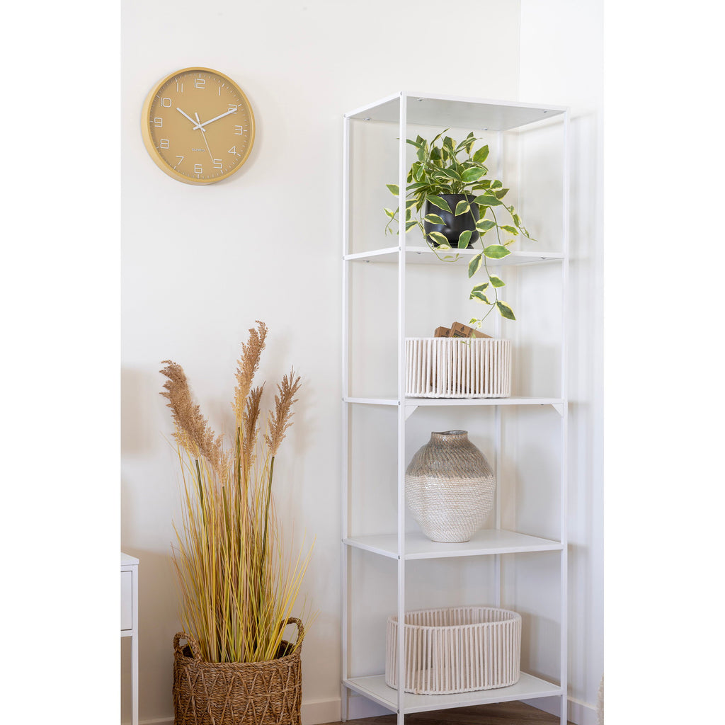 Plante artificielle Hoya retombante pot noir étagère blanche décoration intérieure