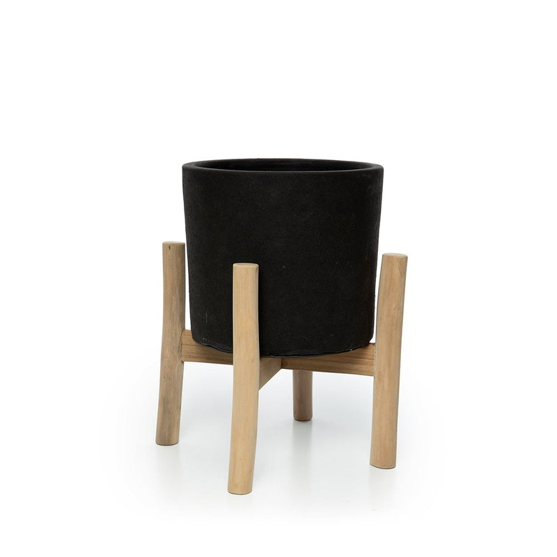 Dimensions Jardinière Charcoal en terre cuite sur sellette 36 cm
