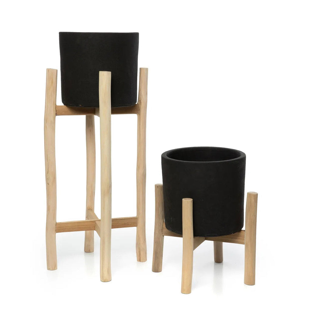 Jardinière Charcoal en terre cuite sur sellette 68 cm, vue 7