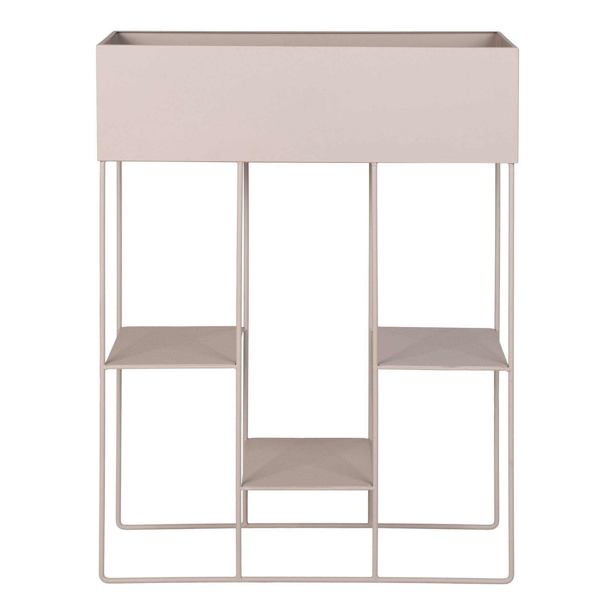 Jardinière étagère Rabo sable acier 3 tablettes 60x80 cm fond blanc