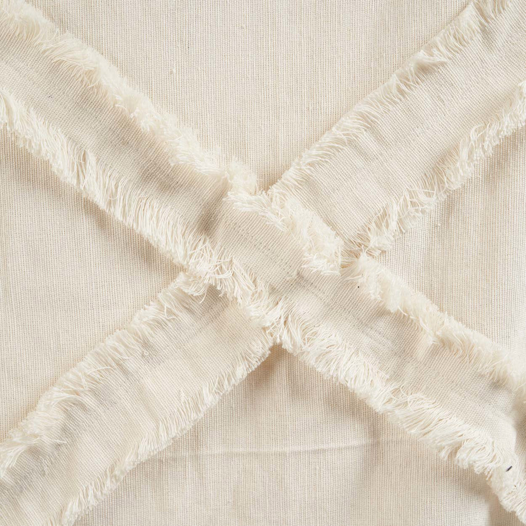 Jeté de lit Berber en coton écru à bandes effilochées 240 x 300 cm, vue 6