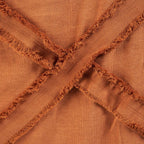 Jeté de lit Berber en coton terracotta à bandes effilochées 240 x 300 cm, vue 4