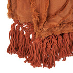 Jeté de lit Berber en coton terracotta à bandes effilochées 240 x 300 cm, vue 7