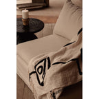 Jeté de lit Evil Eye en coton écru à motif noir 128 x 240 cm, vue 3