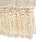 Jeté de lit Gypsy en coton écru à frange macramé 135 x 270 cm, vue 6