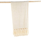 Jeté de lit Gypsy en coton écru à frange macramé 135 x 270 cm, vue 7