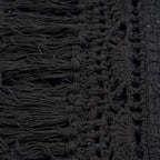 Jeté de lit Gypsy en coton noir à frange macramé 122 x 260 cm, vue 6