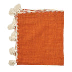 Jeté de lit Stitch en coton terracotta surjeté écru 126 x 246 cm, vue 5