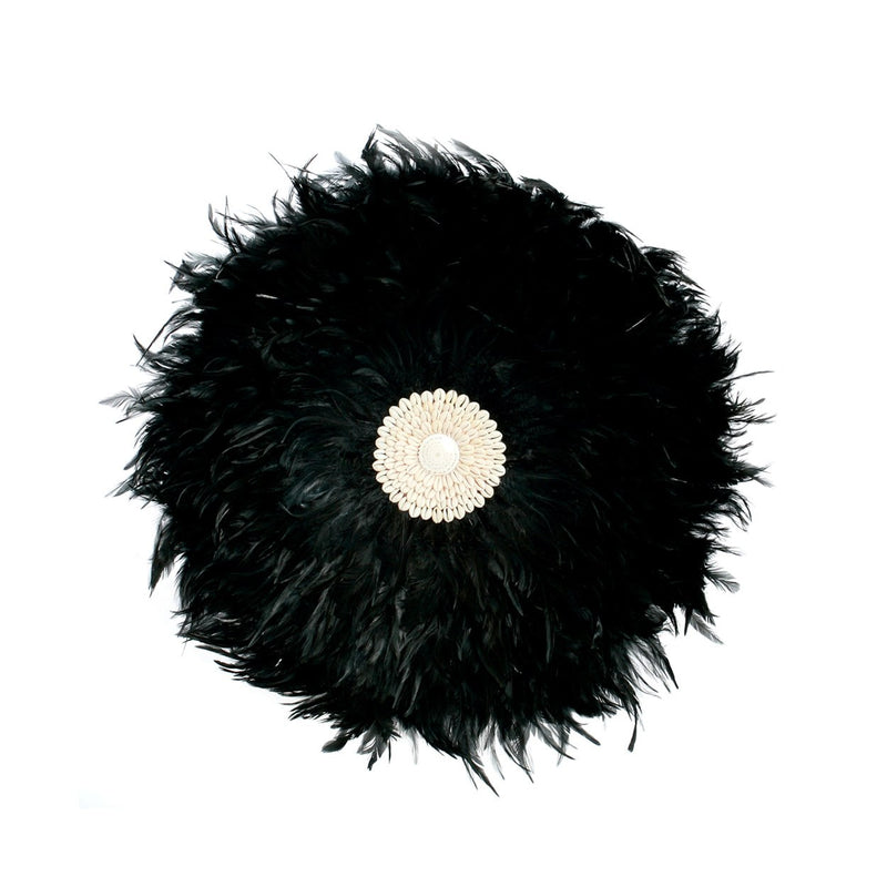 Dimensions Juju hat Coastal en plumes noires 60 cm