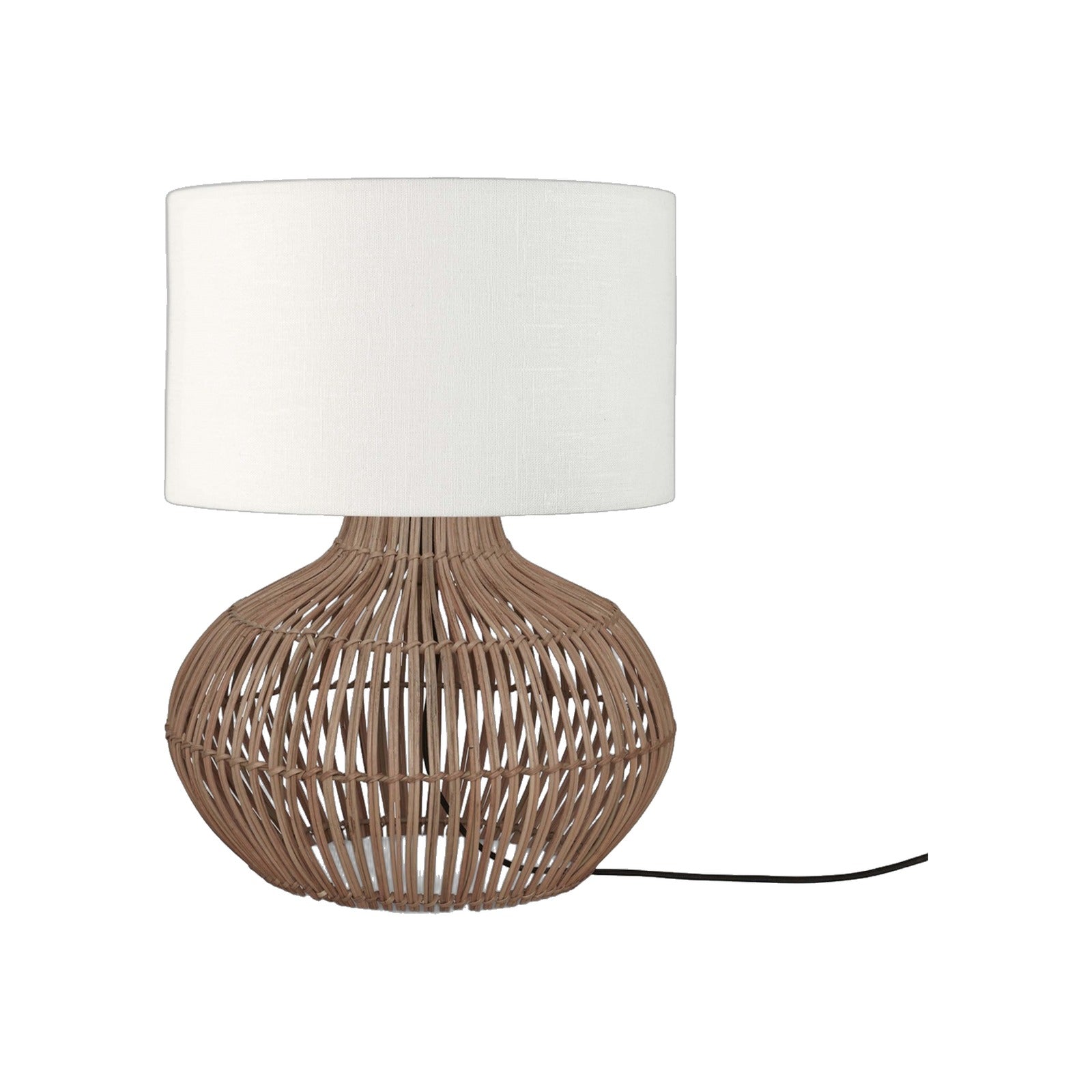 Lampe à poser Kalahari rotin blanc 48 cm E27