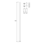 Schéma coté du kit de suspension Magnetic câbles de 150 cm serre-câbles et petites pièces