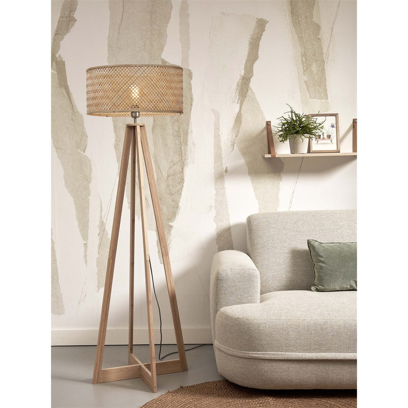 Dimensions Lampadaire 4 pieds Java bambou naturel 50 cm E27