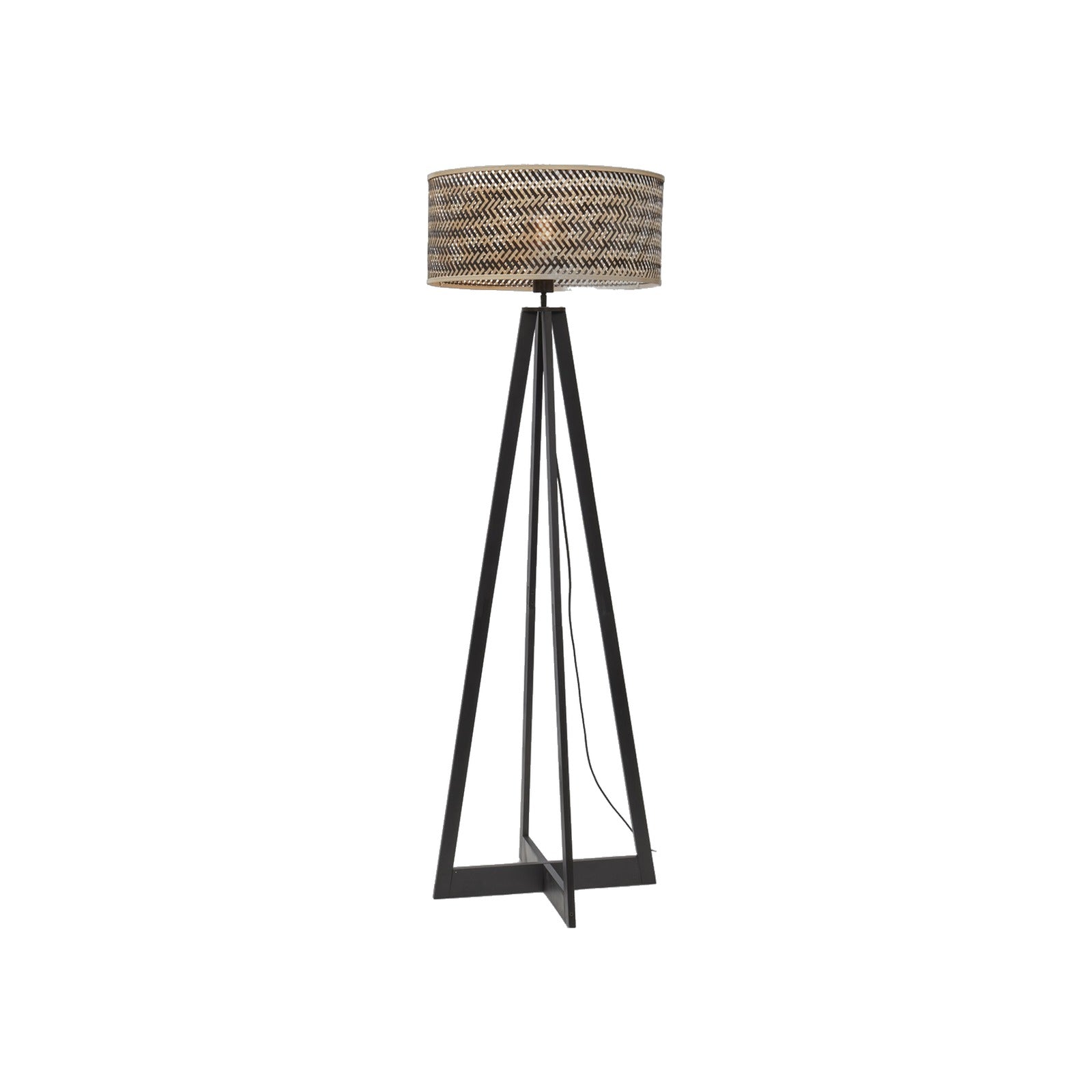 Lampadaire 4 pieds Java noir bicolore 50 cm E27