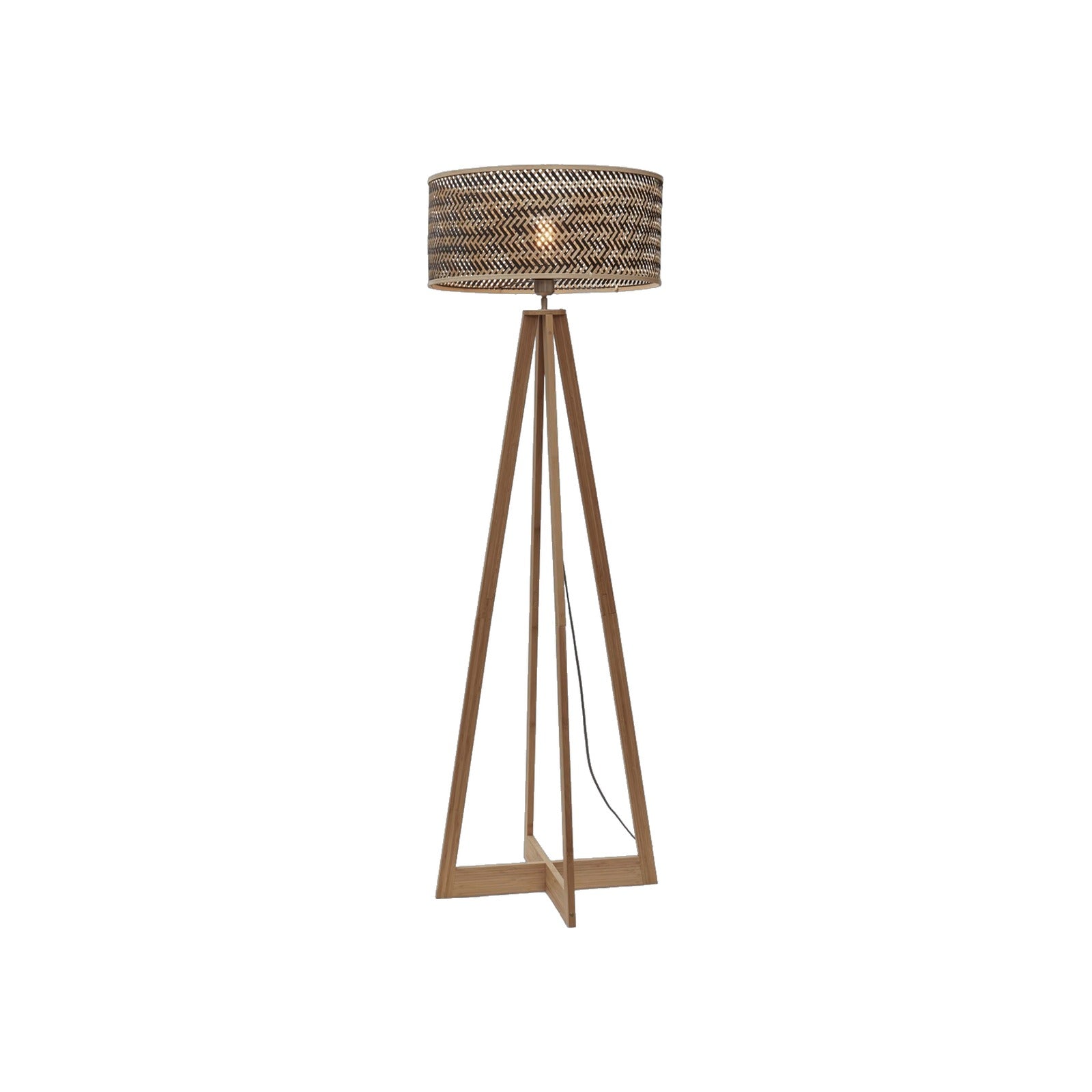 Lampadaire 4 pieds Java naturel bicolore 50 cm E27